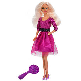 Дитяча лялька "Вечірня красуня" DEFA 8226(Violet) гребінець, Toyman