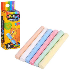 Крейда для малювання на асфальті Bambi MK 4708 різнокольорова 6 шт, Toyman