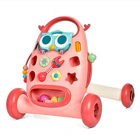 Дитяча каталка-ходунки "Пташка" Bambi K5(Pink) рухомі деталі, Toyman