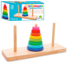 Дерев'яна іграшка Пірамідка Limo Toy MD 1870, 8 кілець, Toyman