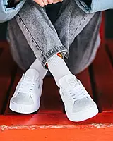 Puma Suede White Silver Toe