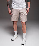 Чоловічі шорти бежеві з кишенями карго