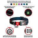 Нашийник нейлон 37-58 см 25 мм Waudog Nylon Mono чорний Collar для собак XL, фото 3