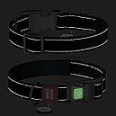 Нашийник нейлон 33-49 см 25 мм Waudog Nylon Mono чорний Collar для собак L, фото 5