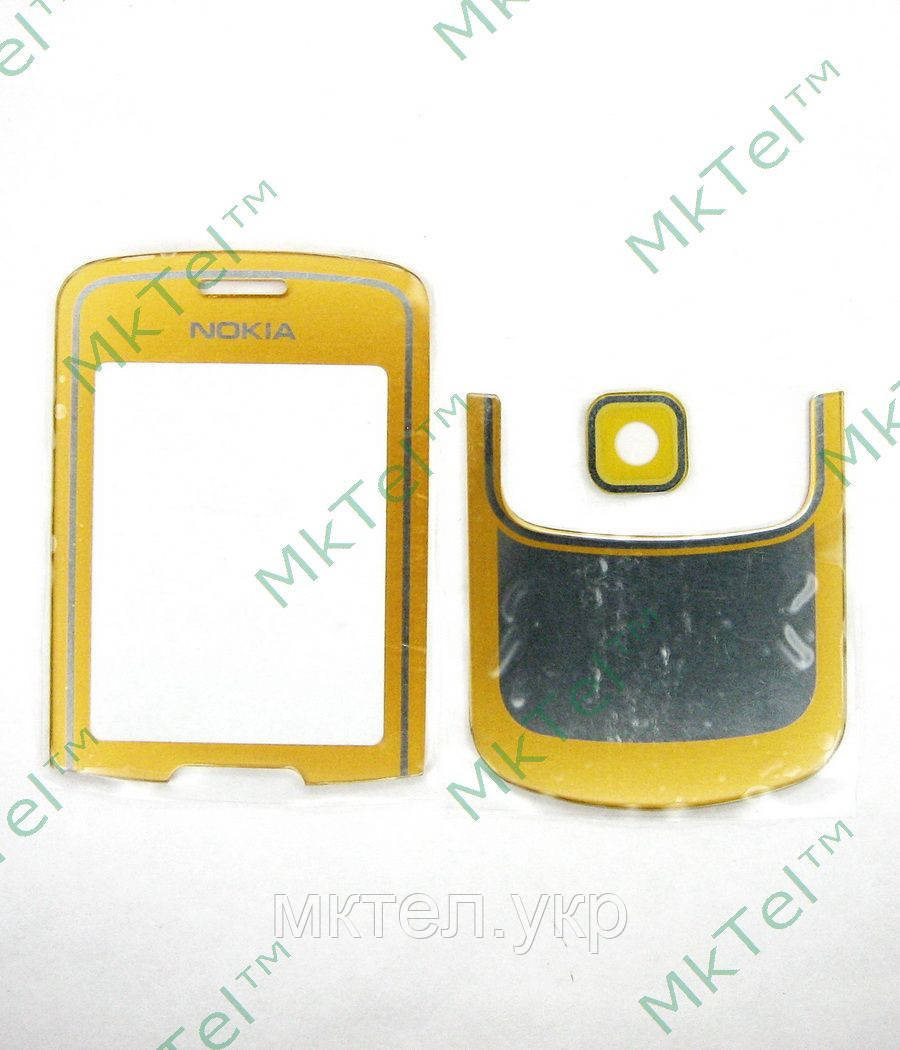 Скло передньої панелі Nokia 8600 Luna, комплект, золотистий Original PRC
