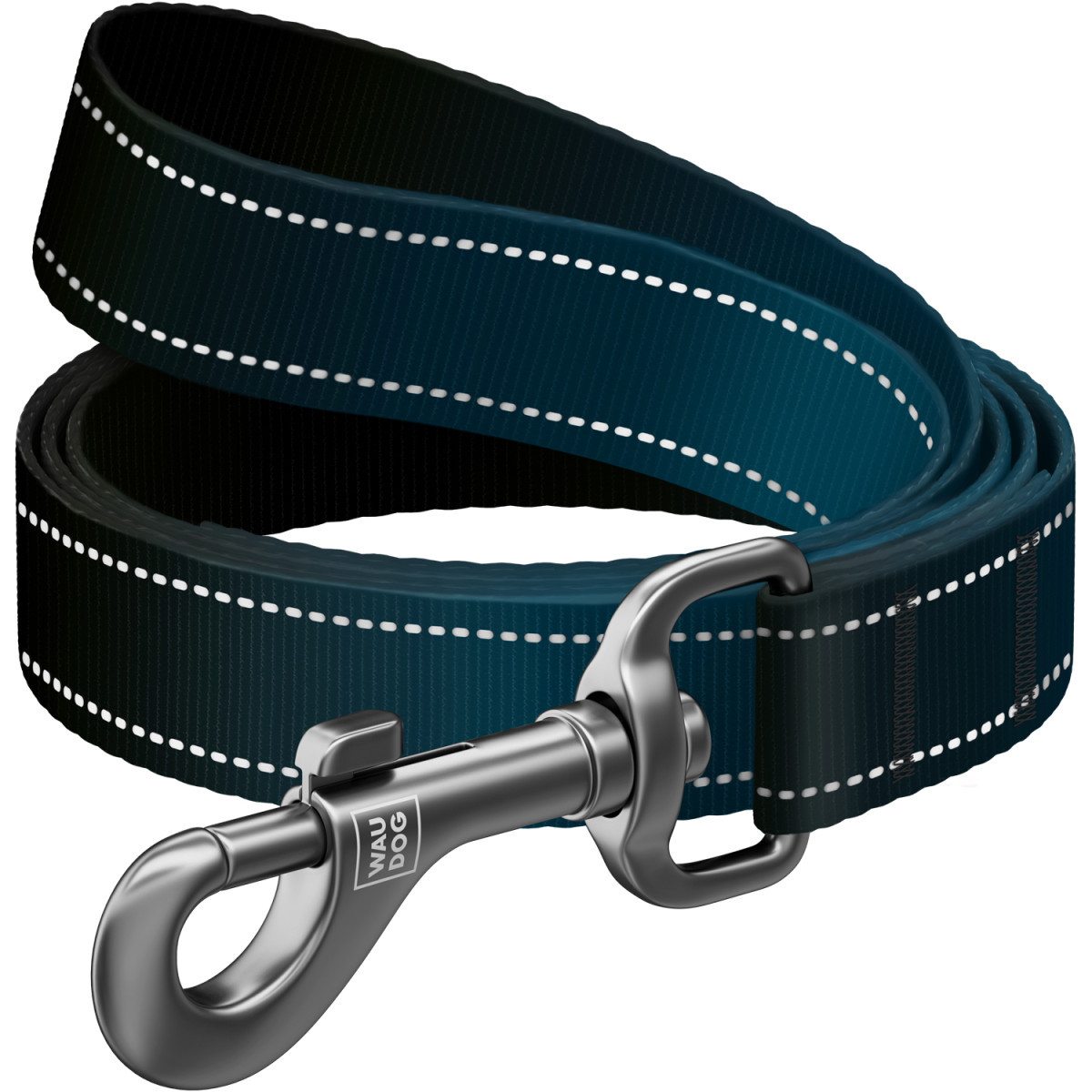 Повідець нейлон 200 cм 25 мм Waudog Nylon Mono чорний для собак L-XXL, фото 1