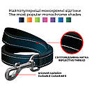 Повідець нейлон 200 cм 25 мм Waudog Nylon Mono чорний для собак L-XXL, фото 3