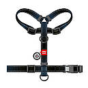 Шлея S 35-45 см 15 мм анатомічна H-подібна WAUDOG Nylon Mono з QR паспортом чорна для собак S, фото 2