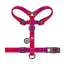 Шлея S 35-45 см 15 мм анатомічна H-подібна WAUDOG Nylon Mono з QR паспортом рожева для собак S, фото 2