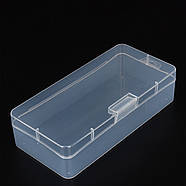 Пластиковий прозорий органайзер-бокс 18,1×8,9×4,5 см з кришкою для дрібниць, фото 3