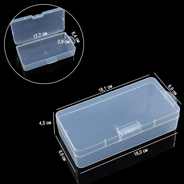 Пластиковий прозорий органайзер-бокс 18,1×8,9×4,5 см з кришкою для дрібниць Пластиковий прозорий органайзер-бокс 18,1×8,9×4,5 см з кришкою для дрібниць