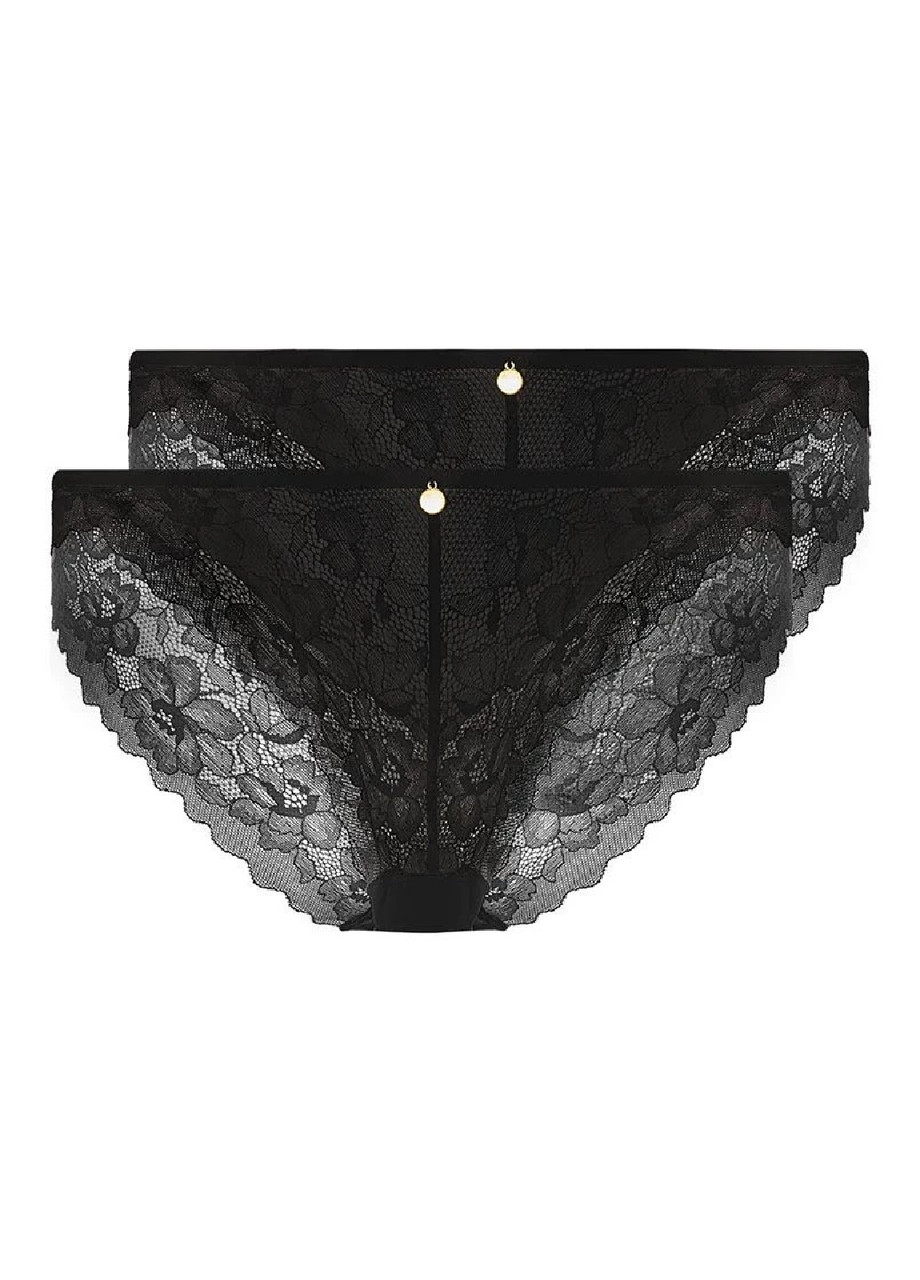 Трусики жіночі мереживні 2шт. чорні