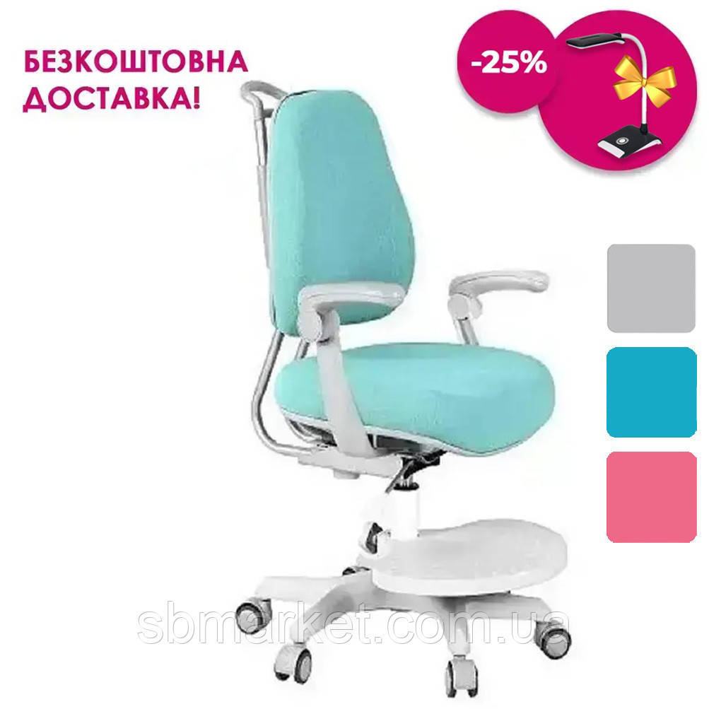 ДИТЯЧЕ ОРТОПЕДИЧНЕ КОМП'ЮТЕРНЕ КРІСЛО з підлокітниками Cubby Paeonia Blue для школяра хлопчика дівчинки