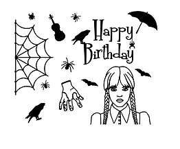 Наліпка з оракалу Happy Birthday ( Венздей ), 019