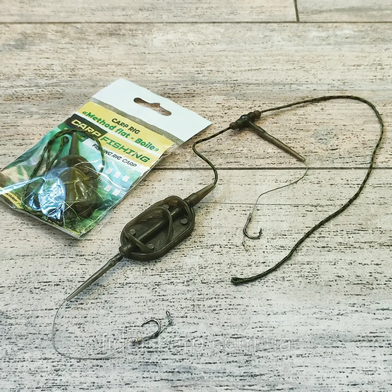🇺🇦 Карповый монтаж на лидкоре «Arc Flat-Boile» , 2 крючка , вес 30 грамм 🇺🇦, фото 1