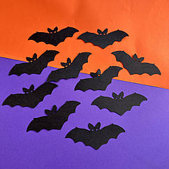 Набір паперових  кажанів на Хелловін 12 шт, 10 см