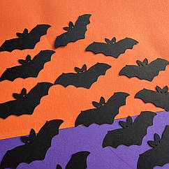 Набір паперових маленьких кажанів на Хелловін 20 шт, 7см