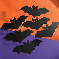 Набір паперових  кажанів на Хелловін 6 шт, 20 см