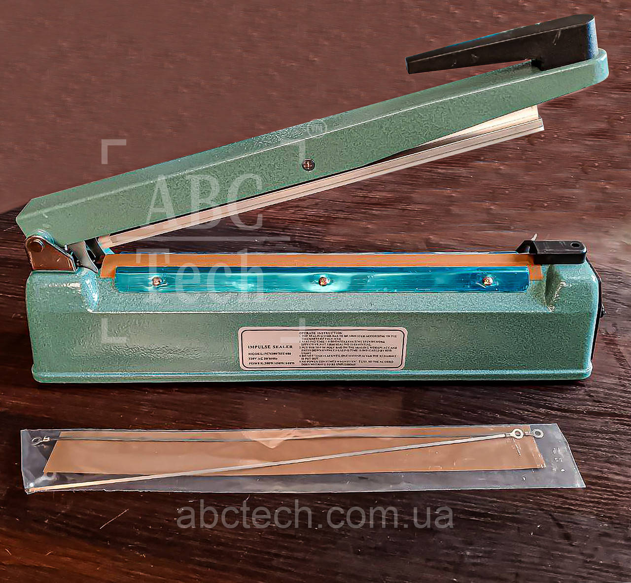 Ручний імпульсний запайник PCS300I Настільний запайник пакетів Шов 3 мм Запайник корпус метал ABC Tech, фото 1