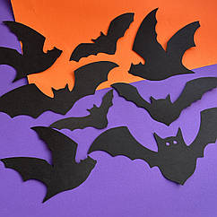 Набір паперових кажанів на Хелловін, 8 шт