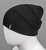 Подвійна вязана шапка з відворотом без підкладки Nord (22230), Чорний, фото 2