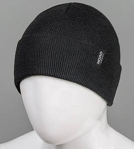 Подвійна вязана шапка з відворотом без підкладки Nord (22230), Чорний