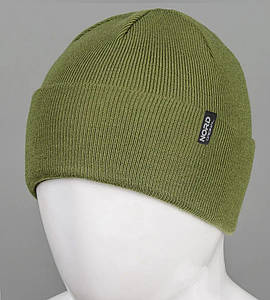 Подвійна вязана шапка з відворотом без підкладки Nord (22230), Хакі