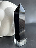 Обсидіан натуральний обеліск стела олівець кристал натурального обсидіану 81 мм., фото 8