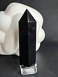 Обсидіан натуральний обеліск стела олівець кристал натурального обсидіану 81 мм., фото 9