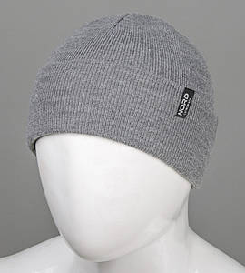 Подвійна вязана шапка з відворотом без підкладки Nord (22230), Cірий