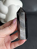 Обсидіан натуральний обеліск стела олівець кристал натурального обсидіану 81 мм., фото 2