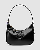 💎 Pinko Half Moon Bag Simply Black With Leather Buckle 26 х 20 х 8 см