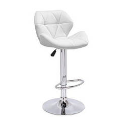 Візажний стілець Старлайн білий Барний хокер з м'яким сидінням та підставкою для ніг