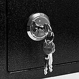 Сейф меблевий маленький для грошей документів цінностей на ключі Сталевий домашній міні-сейф для дому та офісу, фото 5