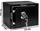Сейф меблевий маленький для грошей документів цінностей на ключі Сталевий домашній міні-сейф для дому та офісу, фото 3