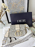 Леді Dior мини молочний текстиль Є