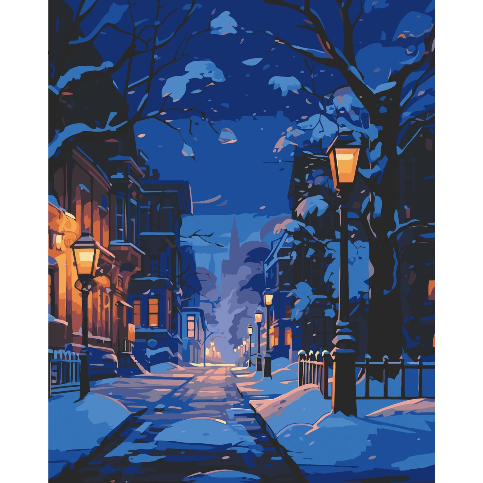 Картина за номерами 40х50 см. Зимова ніч AC11051, фото 1