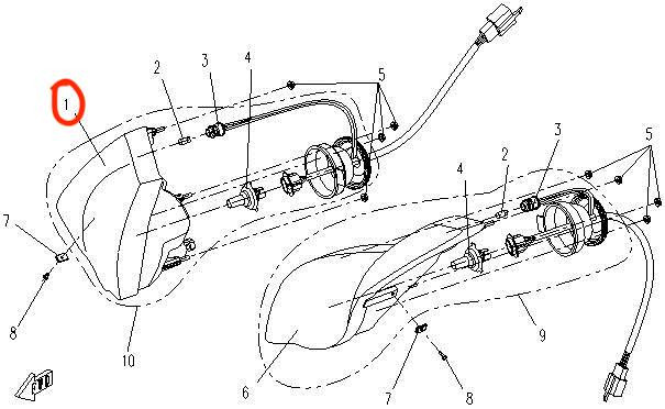 ФАРА (права) — CFMoto OEM — 9050-160120-20000, фото 1