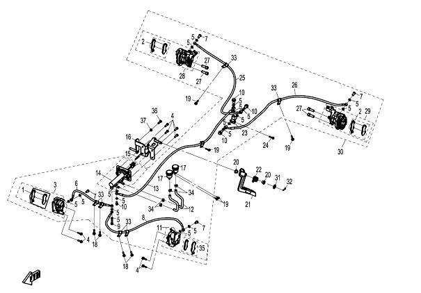 Нижній шланг рідини, переднє гальмо CFMoto OEM — 4060-080300, фото 1