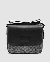 🦁 Coach Sprint Map 25 Black Leather/Grey Canvas 25 х 22 х 8 см