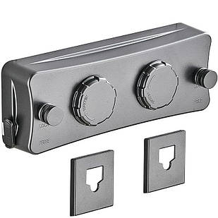 Сушарка для білизни настінна мотузка/трос подвійна з фіксатором 5м AC2505D4 grey