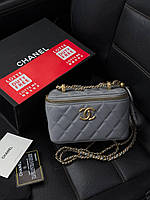 Chanel Classic Cream Lambskin Pearl Crush Vanity Bag Blue   [магнітна коробка] 17х11х8