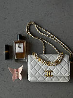 Chanel Wallet on Chain White/Gold Коробка магніт 19.5х13х4