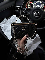Chanel Classic Black Lambskin Pearl Crush Vanity Bag Black/Gold [оригінальна магнітна коробка] 17х11х8