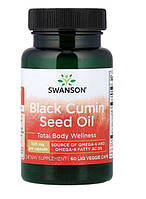 Олія з насіння чорного кмину, 500 мг, Swanson, 500 мг, 60 вегетаріанських капсул з рідиною