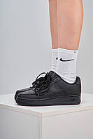 Nike Air Force 1 Classic Premium Black (Матова шкіра)