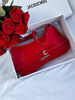 Jacquemus Le Bisou Ceinture Leather Shoulder Bag in Red 27x11x4
