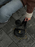 Louis Vuitton New Wave Multi Pochette Bag Black/Gold [магнітна брендована коробка]