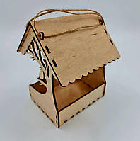 Деревянная кормушка для птиц из фанеры на дерево 24*15*15 см