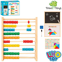 Дерев'яна іграшка Набір першокласника MD 1601 азбука, цифри, дошка, маркер